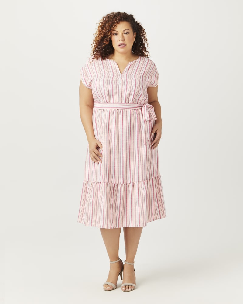 Plus size model with rectangle body shape wearing Rosalie Midi Dress by 52seven | Dia&Co | dia_product_style_image_id:156806